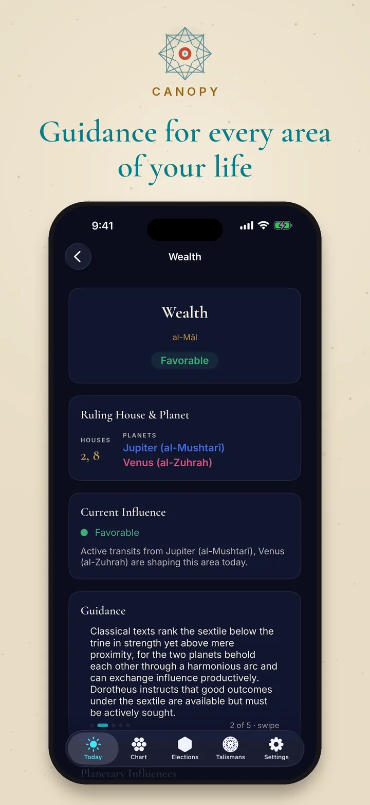 Wealth guidance in dark mode