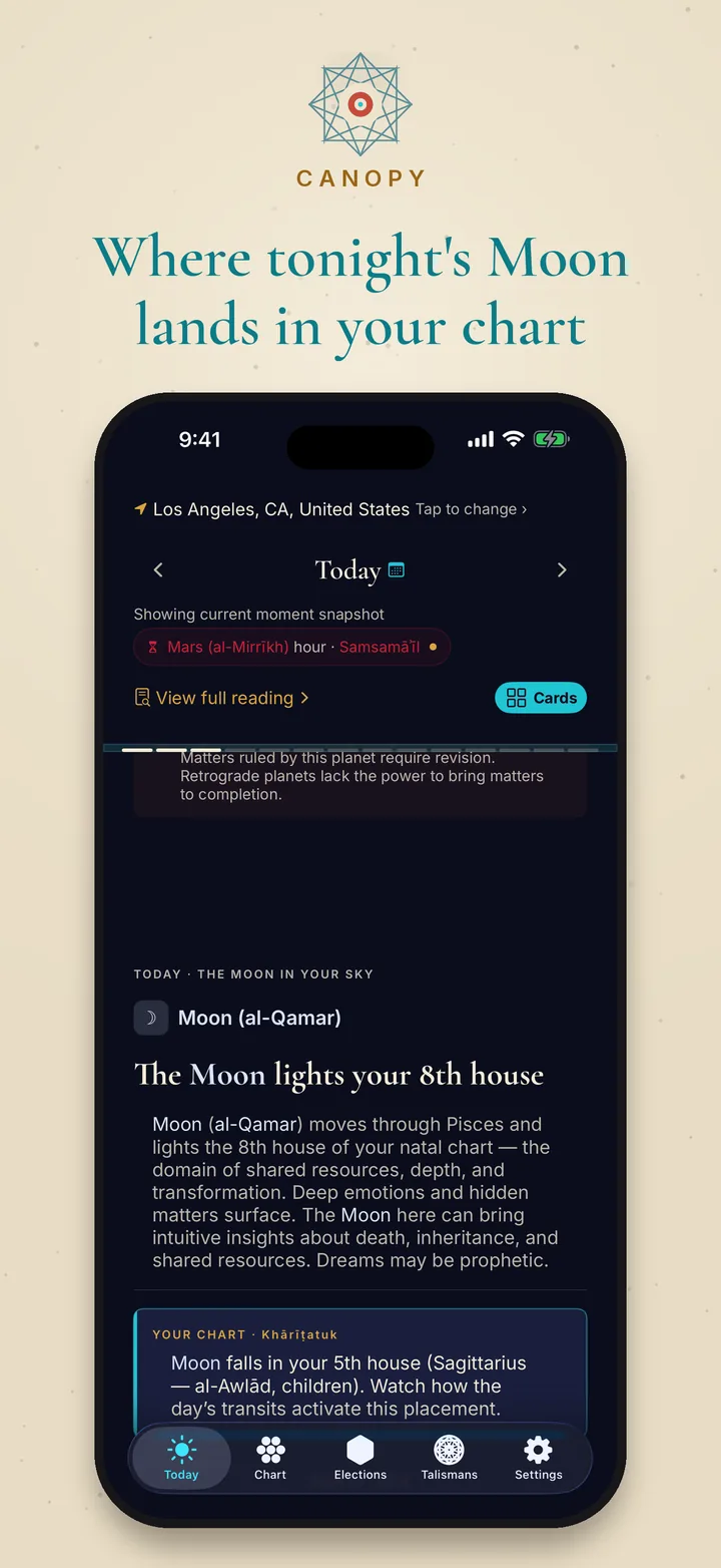 The Moon's house in dark mode