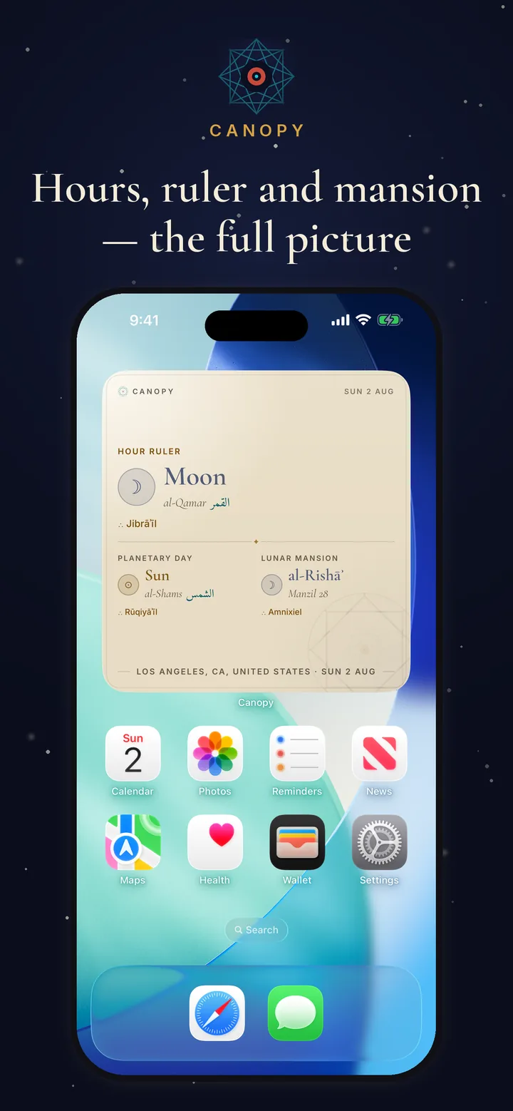 Canopy's full reading widget